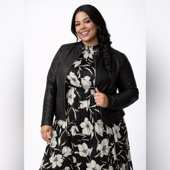 Torrid Black & White High Neck Floral A-Line Midi Sleeveless Dress, Large, NWT! - Picture 6 of 15